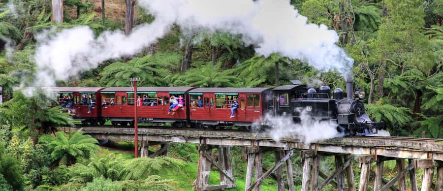 From Melbourne: Puffing Billy and Penguin Parade Combo Tour - From Hotel Windsor to the Dandenong Ranges, the day starts rolling