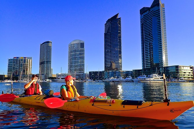 Melbourne City Twilight Kayak Tour - Entering Melbourne from the water at twilight