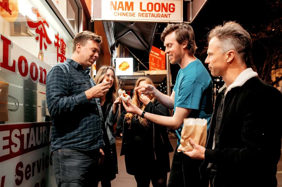 Melbourne: Guided Night-Time Food Walking Tour - Gordon Reserve at night, and why that meeting point matters