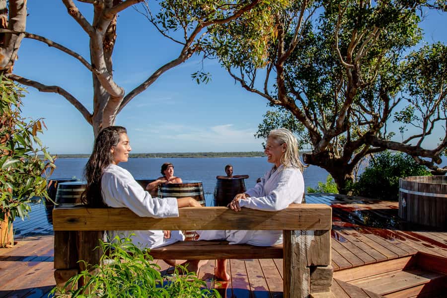 Metung: Hot Springs Revive Bathing - Viewing deck moments: Gippsland Lakes, Ninety Mile Beach, and the lagoon