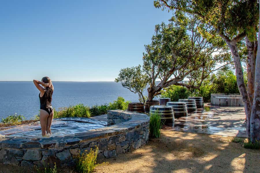 Metung: Hot Springs Revive Bathing - Bathing Ridge circuit: Hill View pool, Melaleuca Pool, and the sauna