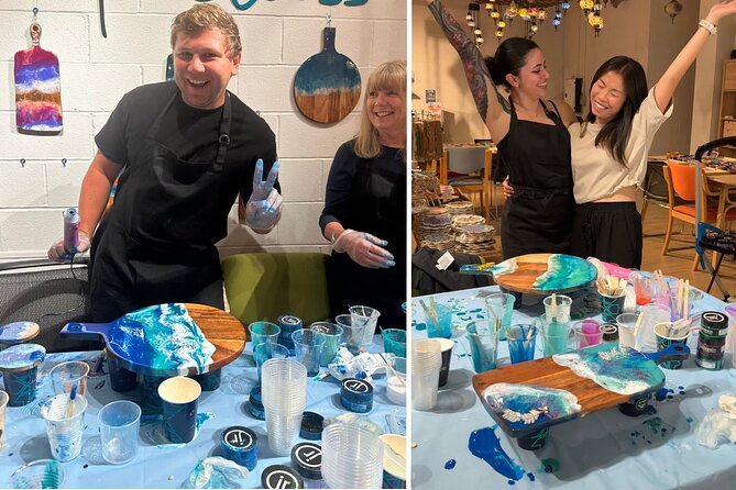 Resin Art Classes Melbourne: Cheeseboards & Coasters - A 6:00 pm workshop at 555 Flinders Lane