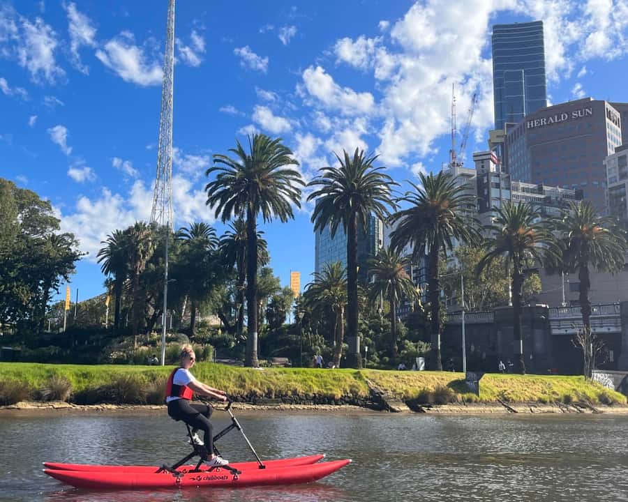 Yarra River, Melbourne Waterbike Tour - Princes Bridge, Federation Square, and Flinders Street Station from the water